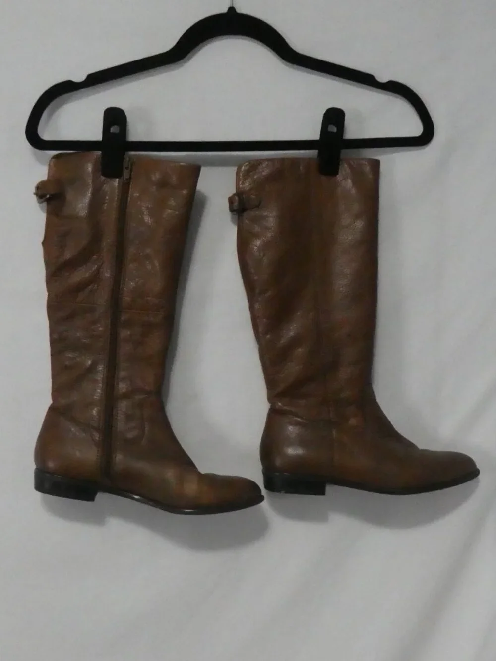ALDO Brown Leather Knee High Riding Boots Back Buckles - Size 5 - Picture 2 of 16
